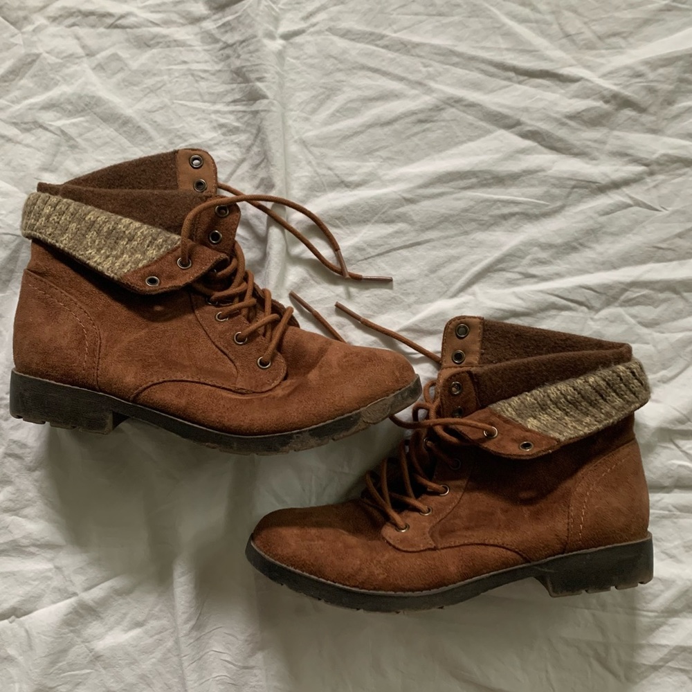 JcPenny, brown lace-up boots